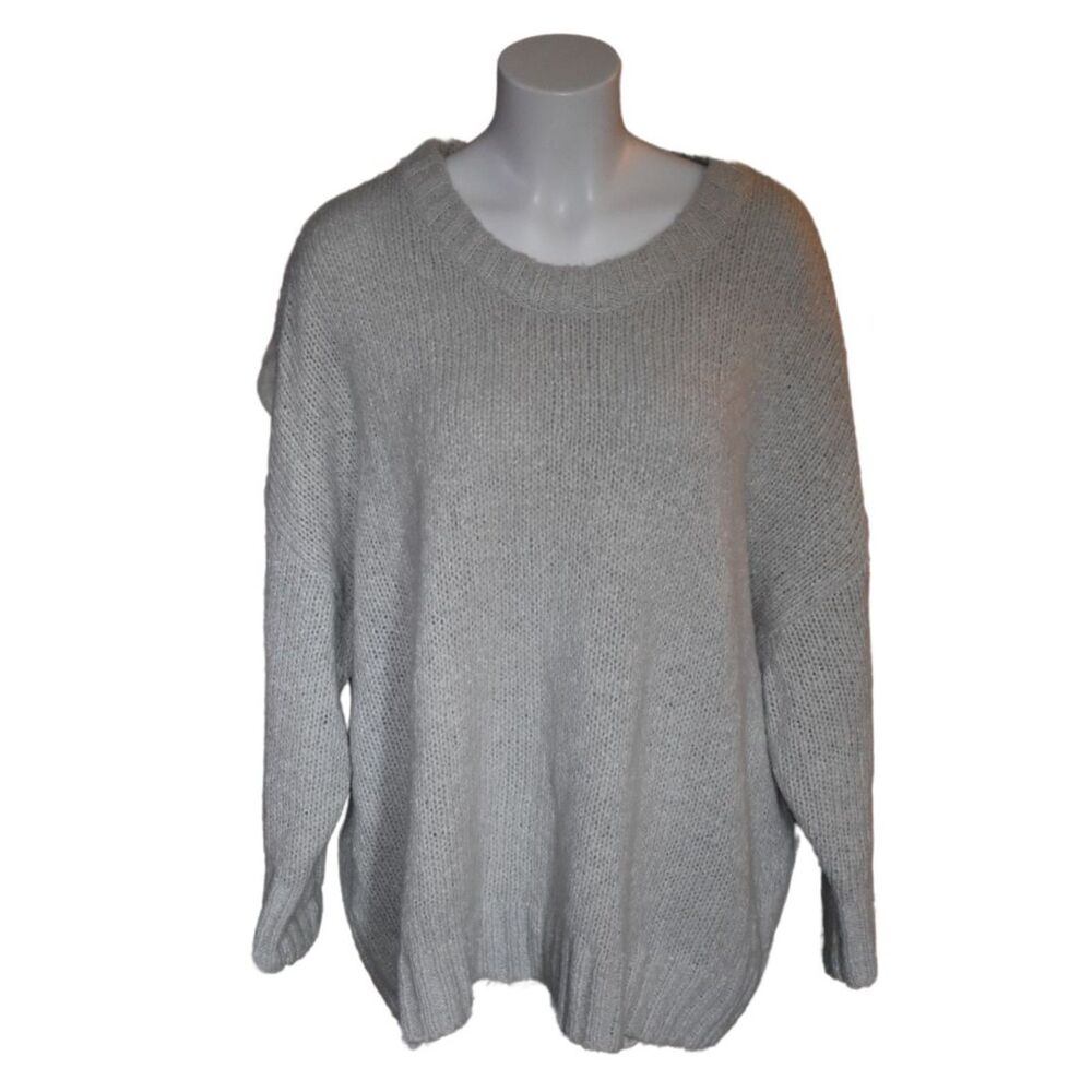 Aerie Oversized Sweater Gray Tunic Length Leggings Outfit Womens Large